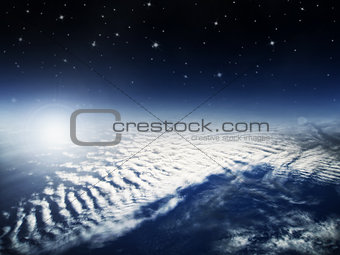 Stratosphere view of earth