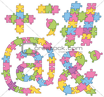Puzzle Jigsaw Alphabet Letters