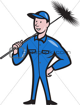 Chimney Sweeper Cleaner Worker Cartoon
