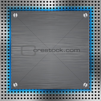 Abstract background with brushed metal inset