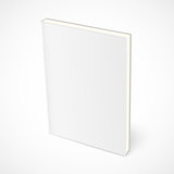 Empty standing book with white cover