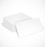 Stack of business cards with shadow template