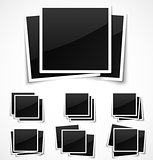 Square empty photo frames