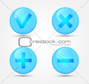 Set of glossy icons. Vector icons collection