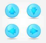 Set of glossy icons with arrows. Vector icons collection