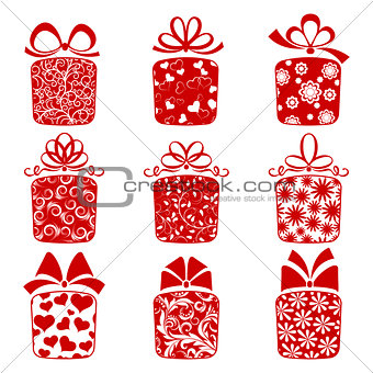 Collection of gift boxes 