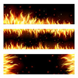 Set of backgrounds with flame.