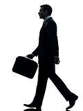 business man walking profile silhouette