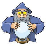 Wizard with magic ball