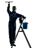man window cleaner silhouette worker silhouette