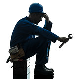 repair man worker sad fatigue failure  silhouette