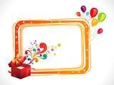 abstract colorful birthday frame with magic box