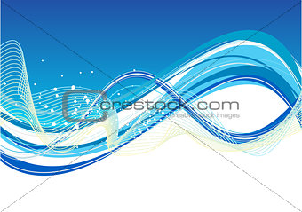abstract blue based wave background
