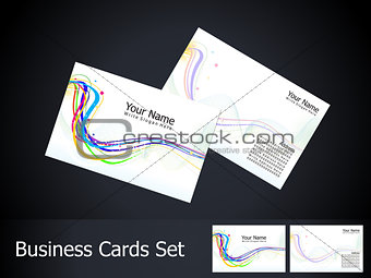 abstract colorful business card set
