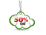 abstract cloud based sale tag