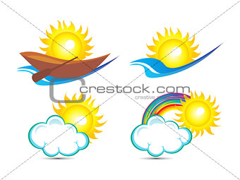 abstract multiple sun based logo template