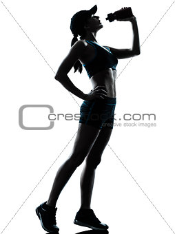 woman runner jogger drinking