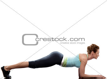 woman exercising Abdominals  workout posture push ups