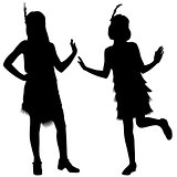 Silhouettes of kids from cabaret