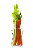 Low calorie vegetable in glass container