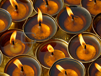 Butter lamps in a monastery