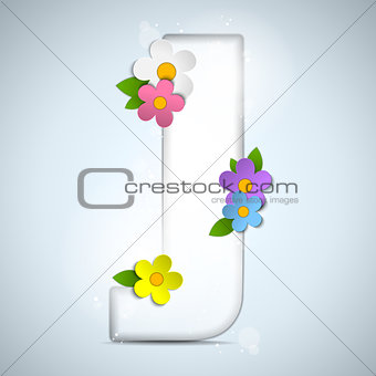 Alphabet Glass Spring with Flowers