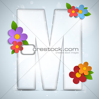 Alphabet Glass Spring with Flowers