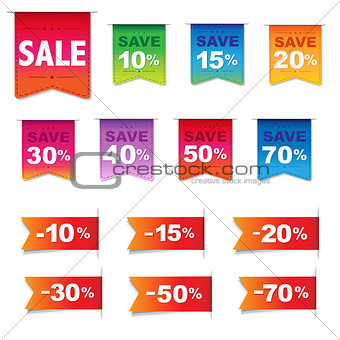 Discount Labels And Ribbons Set