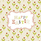 Easter card template with red berry seamless pattern. Vector, EP