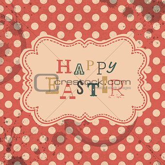 Happy easter retro greeting card. Vector, EPS10