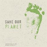 Save our planet poster. Vector, EPS10