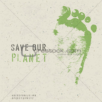 Save our planet poster. Vector, EPS10