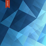 Abstract triangles blue background. Vector, EPS10