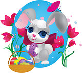 Cute bunny with decorative egg