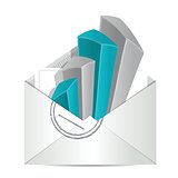 Envelope and business graph illustration design