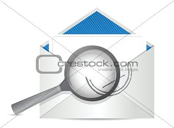 envelope with magnify glass in front