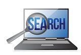 magnifier and search on a laptop screen