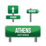 athens greece city road sign