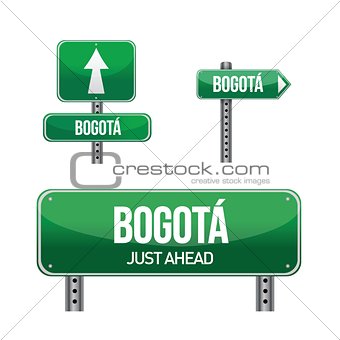 Bogota Colombia city road sign