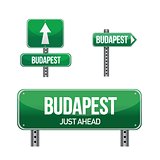 budapest city road sign