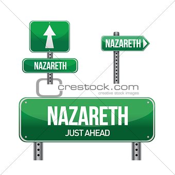 nazareth city road sign