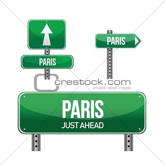 paris city road sign