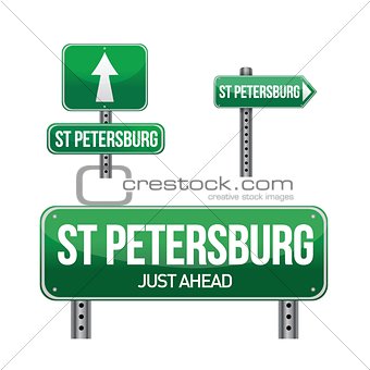 saint petersburg city road sign