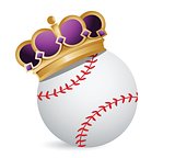 Baseball ball with a crown