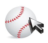 Baseball ball with cursor arrow - sport shopping