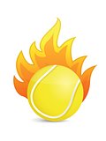 Tennis Ball in fire