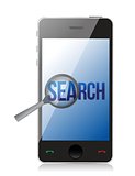magnifier and search on a phone screen