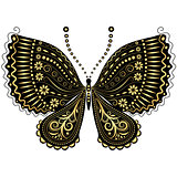 Fantasy vintage black-gold butterfly