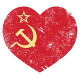 Communism USSR - Soviet union retro heart flag