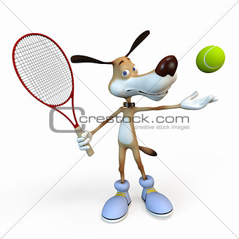 Dog tennis player.